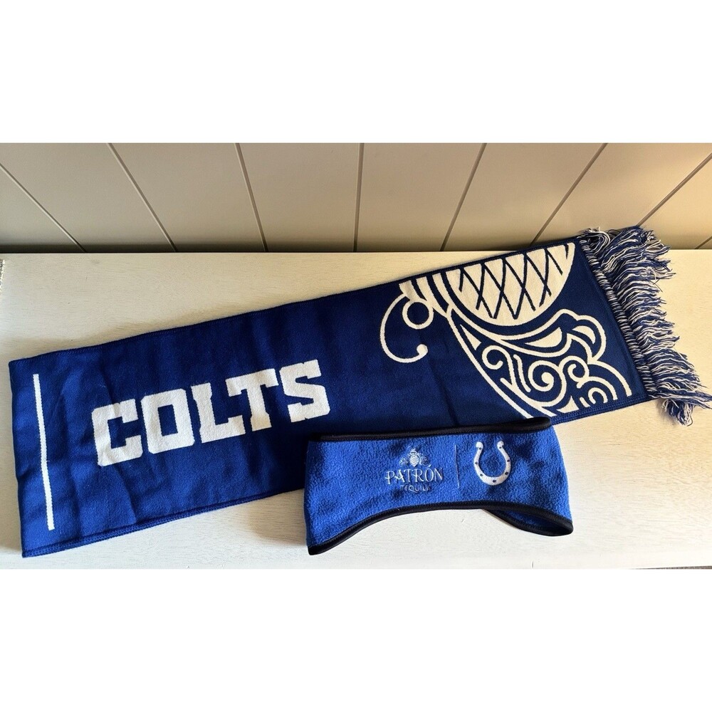 Vtg Indianapolis Colts Patrón Tequila Promotion Scarf Fleece Headband Ear Warmer